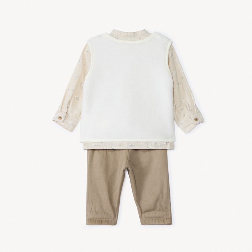 Ensemble 3 pièces motif moutons pour bébé garçon 
