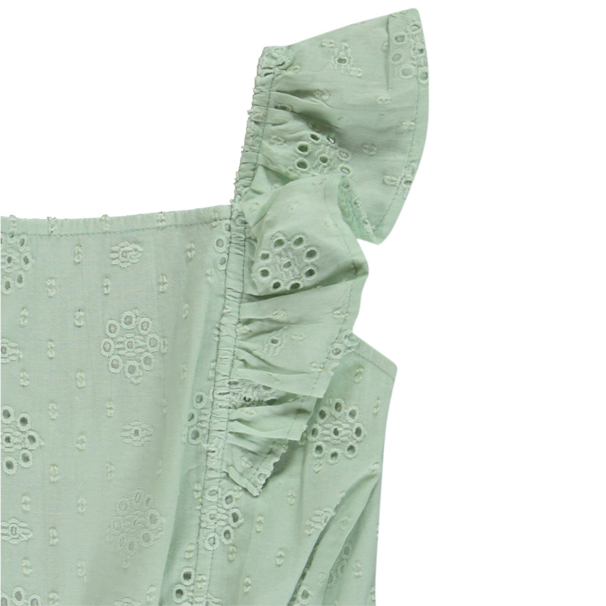 Combinaison longue en broderie anglaise pour fille 