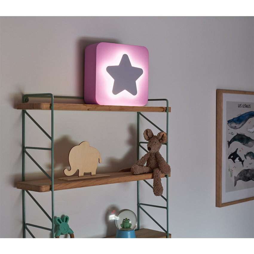Veilleuse-enceinte rechargeable étoile - Rose 