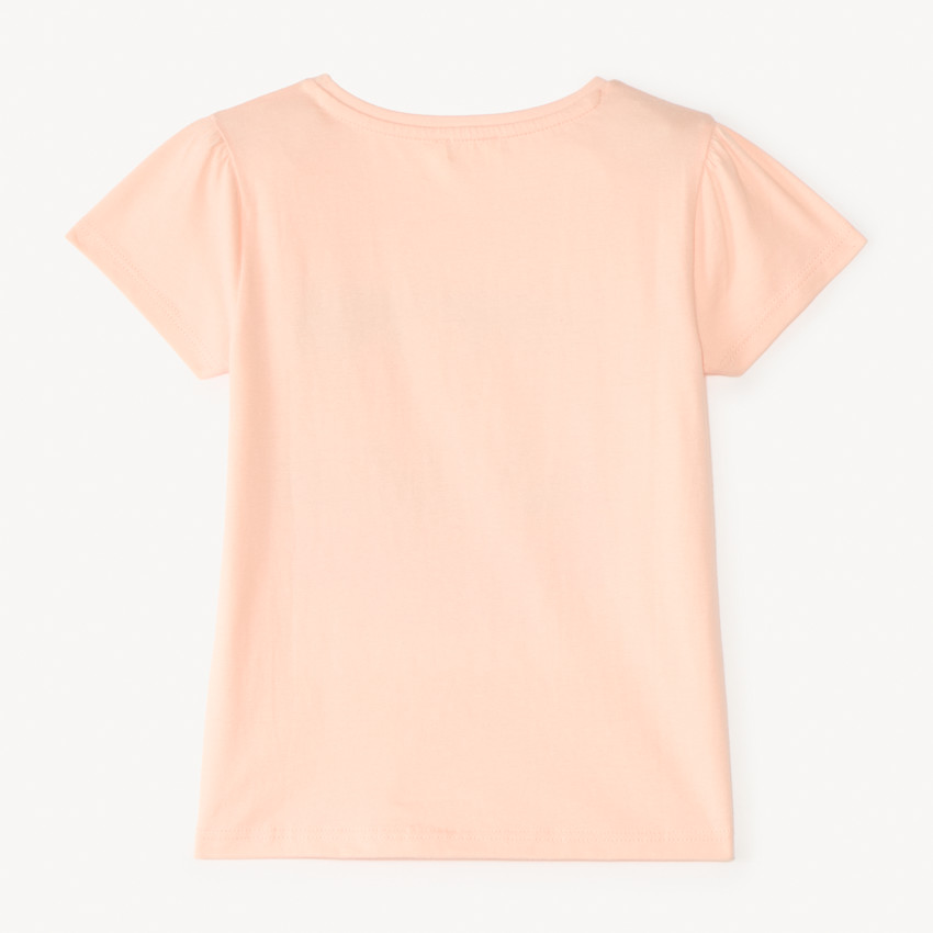 T-shirt manches courtes broderie à sequins coquillage pour fille 