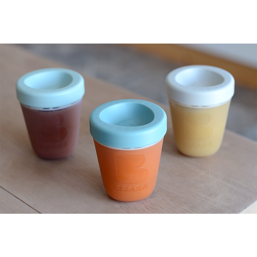 Set de 3 pots de conservation en silicone 200 ml - Jungle 