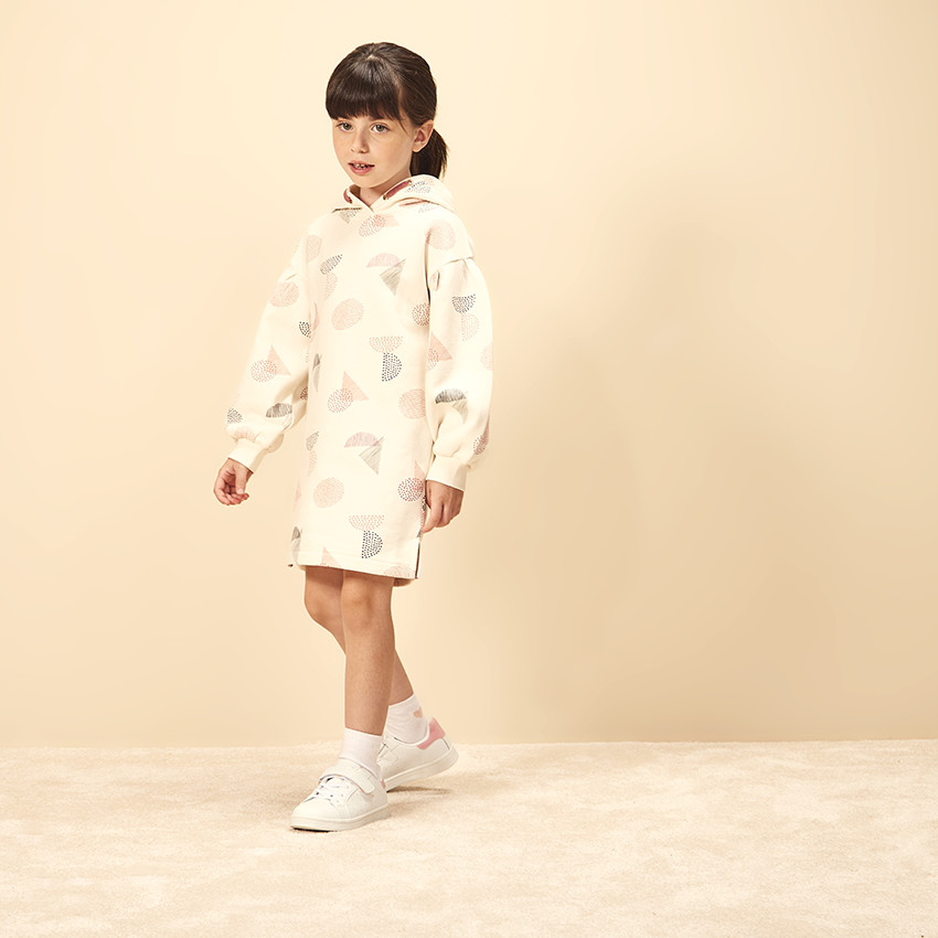 Robe sweat imprimé graphique pour fille 