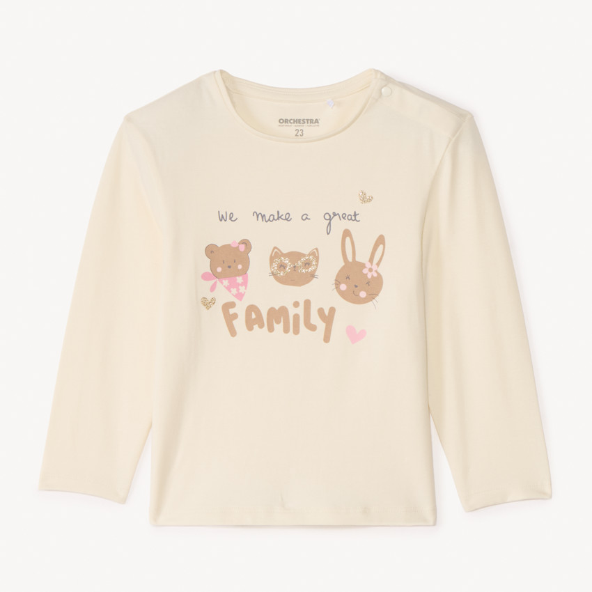 T-shirt manches longues print animaux pour bébé fille