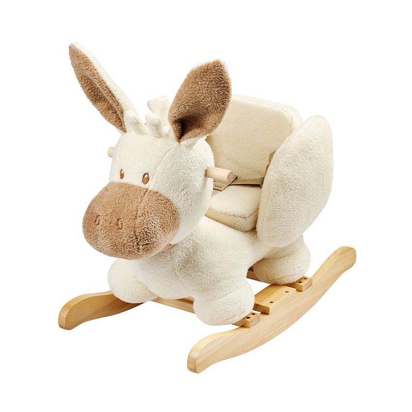 Âne à bascule en sherpa Teddy écru 