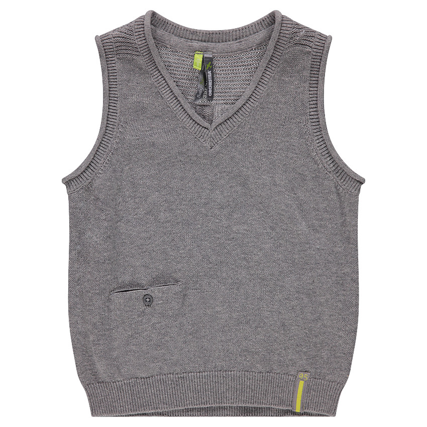Pull sans manches en tricot avec poche 