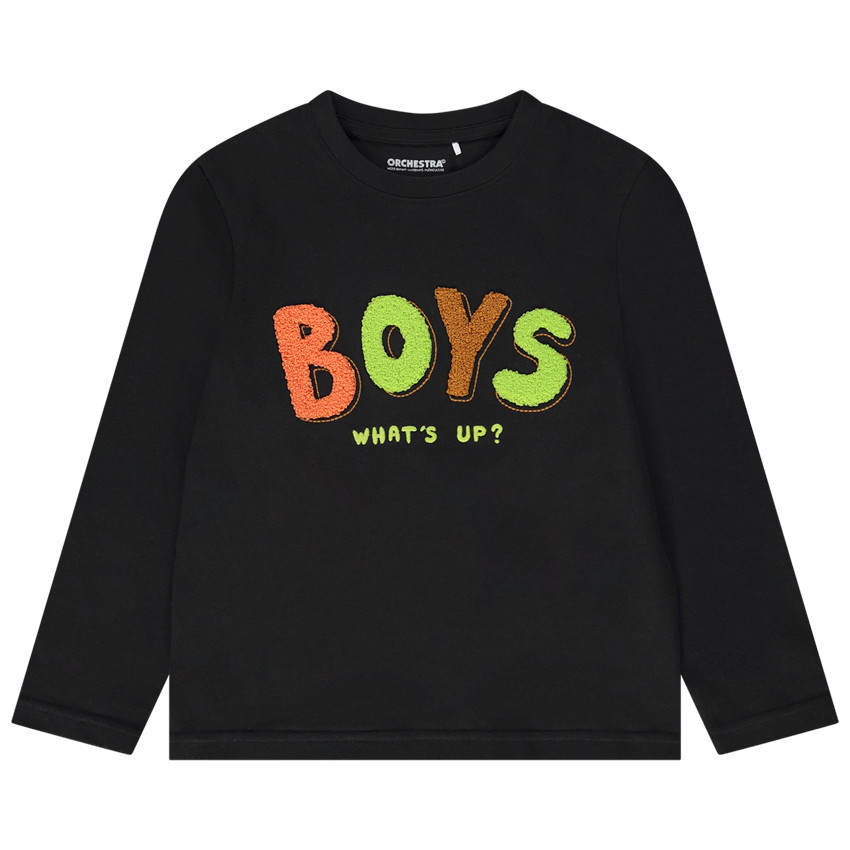 T-shirt manches longues patchs bouclettes pour garçon