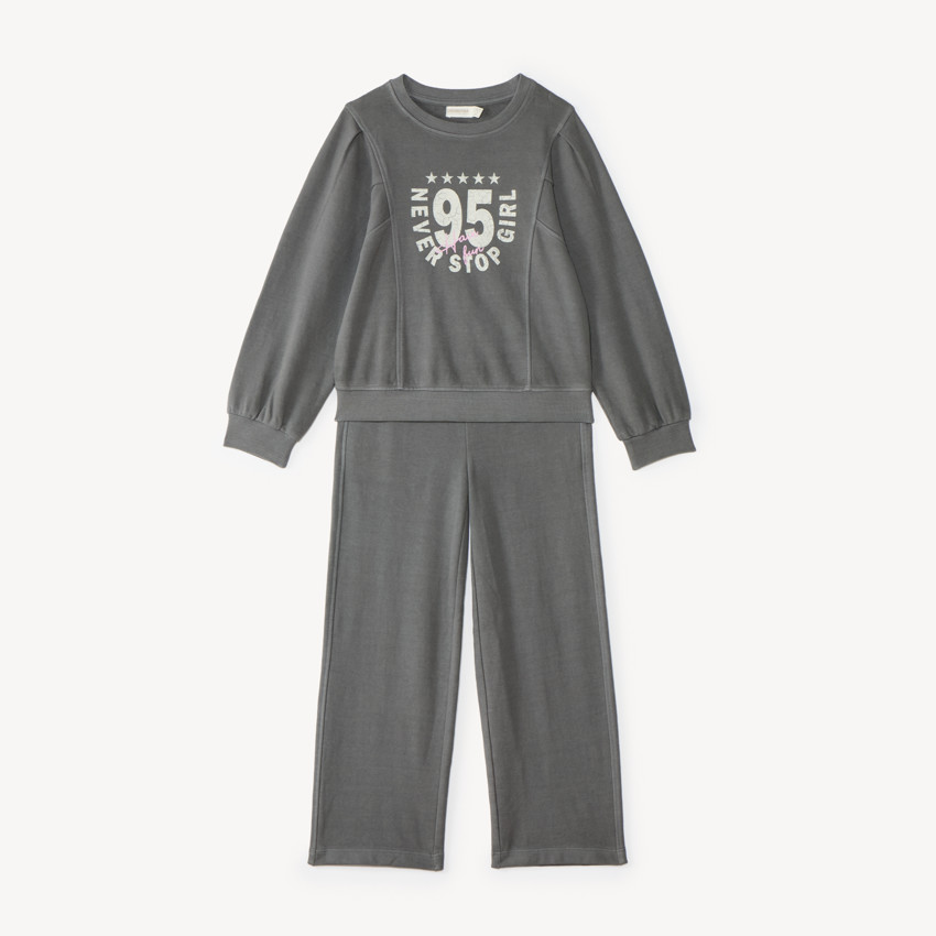 Ensemble de jogging fille délavé gris