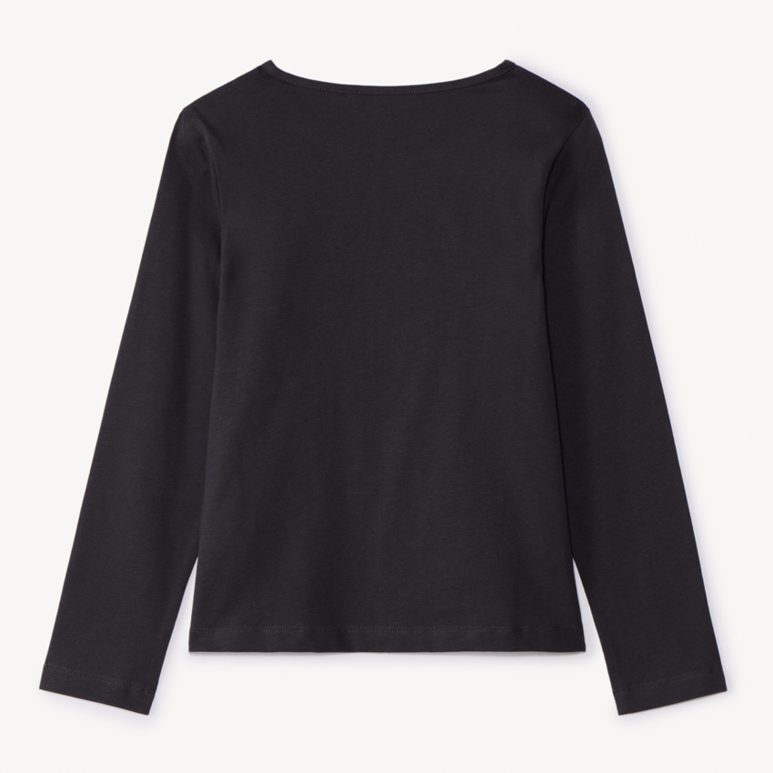 T-shirt manches longues fantaisie pailletée pour fille  