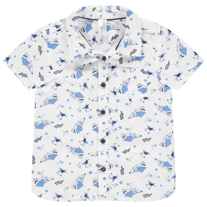 Chemise manches courtes à imprimés fantaisie all-over 