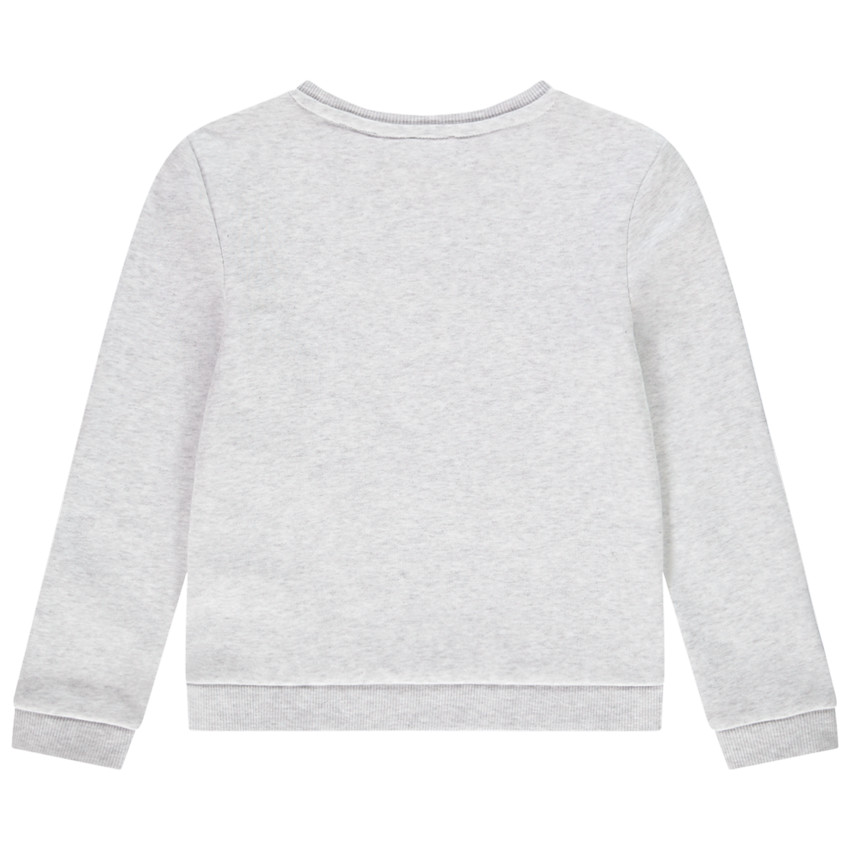 Sweat en molleton gratté avec print coeur et inscriptions embossed pour fille 