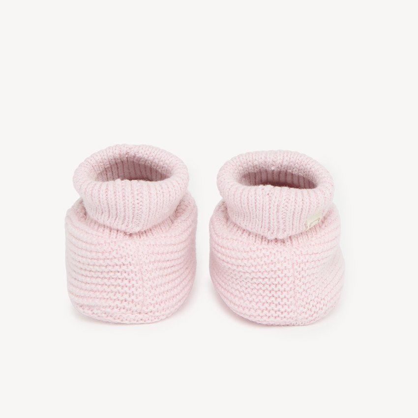 Paire de chaussons en tricot uni pour bébé fille 