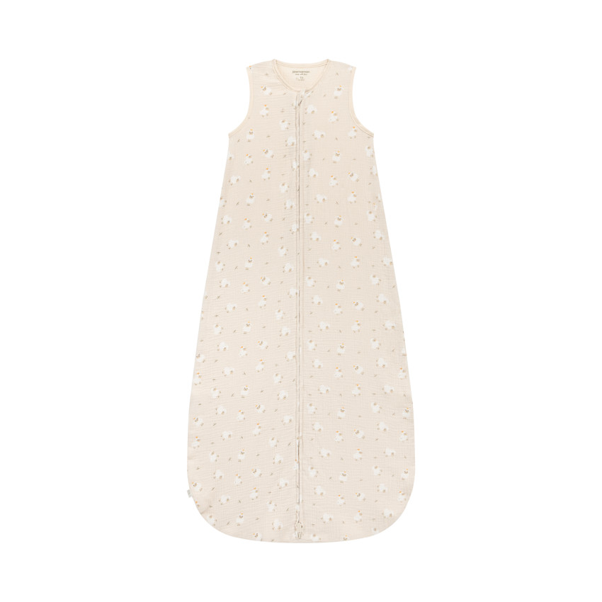 Gigoteuse TOG 0.5 en gaze imprimée moutons 18-36M La Vie à la Ferme beige