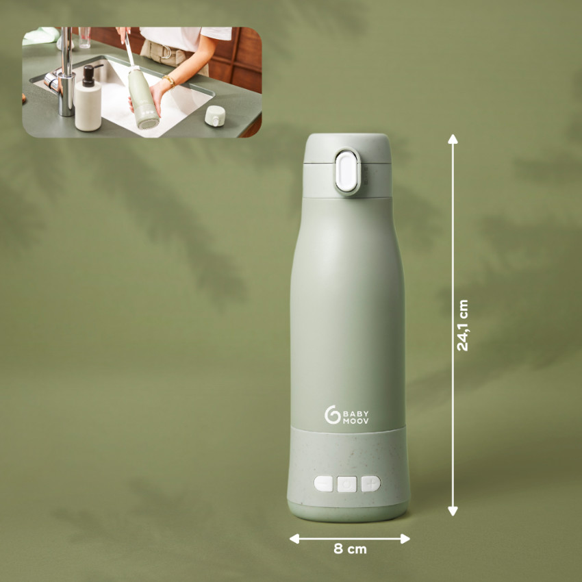 Chauffe-biberon nomade Moov and Feed vert sauge  