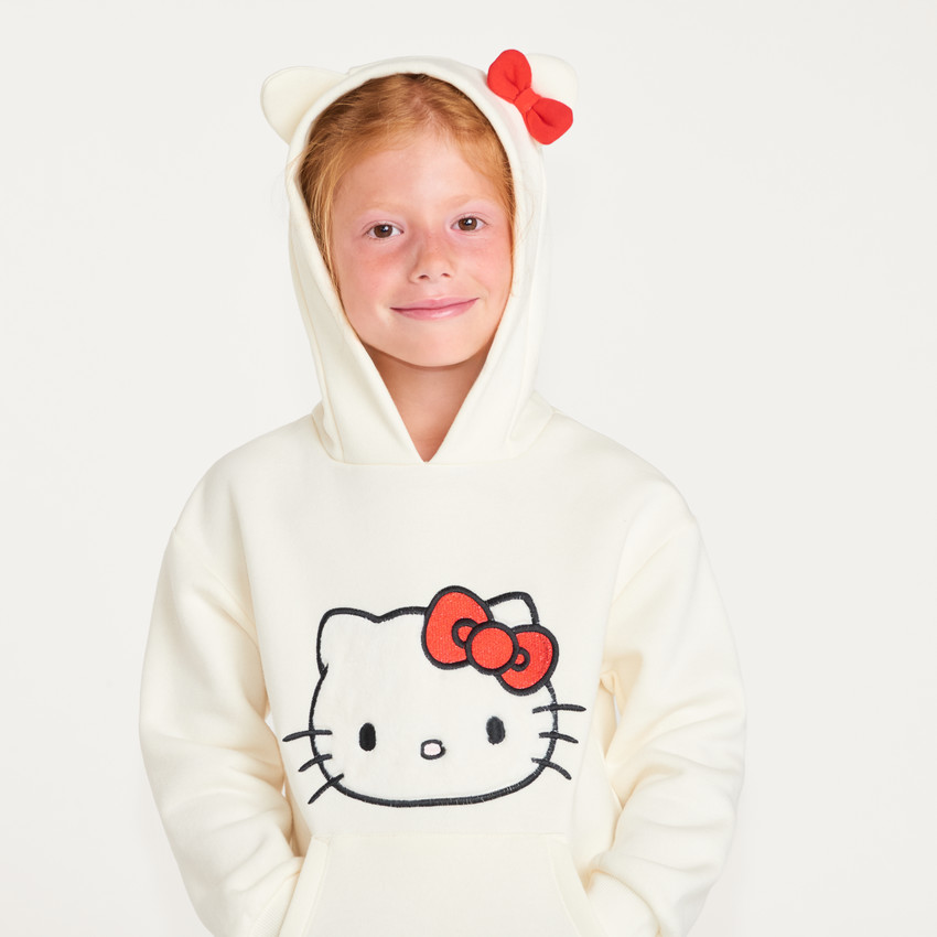 Robe sweat fille à capuche ludique Hello Kitty 