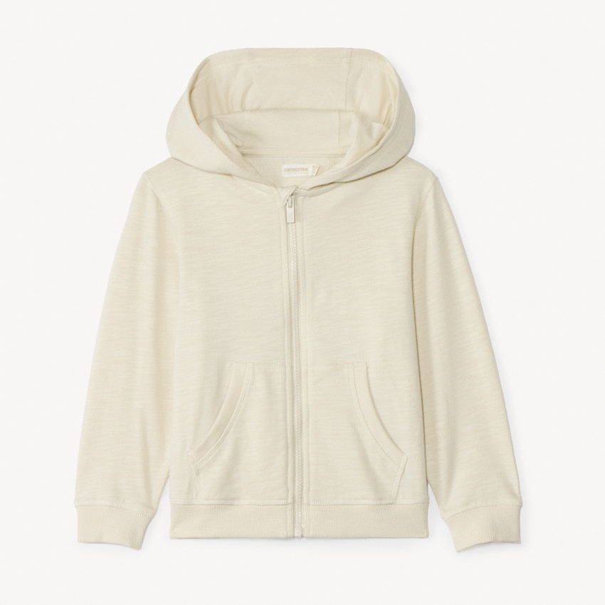 Gilet molleton uni à capuche pour garçon