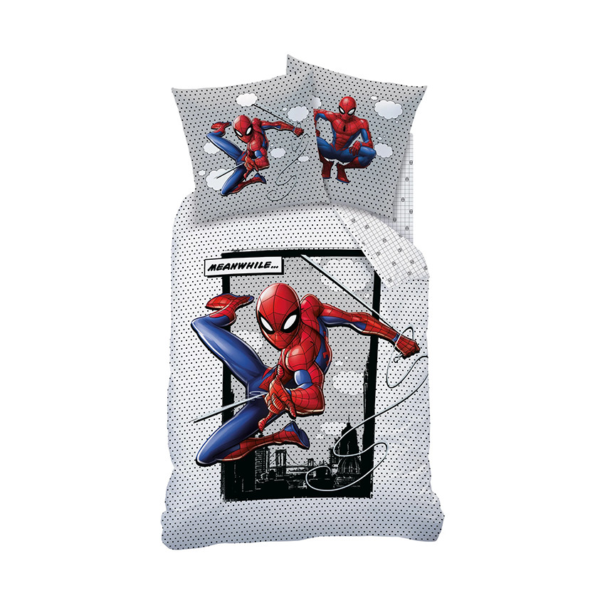 Parure de lit 140x200 cm imprimé Spiderman Marvel