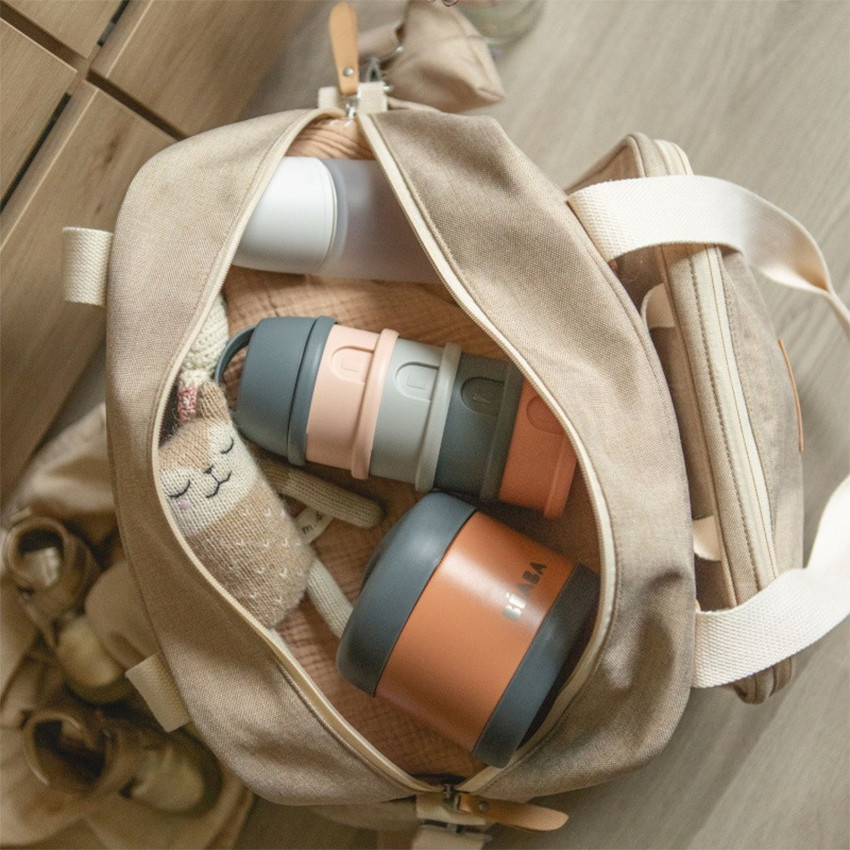 Sac à langer + accessoires Genève II Eco terre d'argile - Beige chiné (Béaba) - Image 2