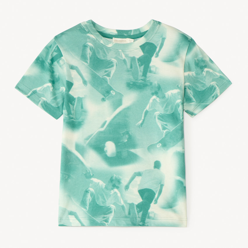 T-shirt manches courtes photoprint skateboard pour garçon 