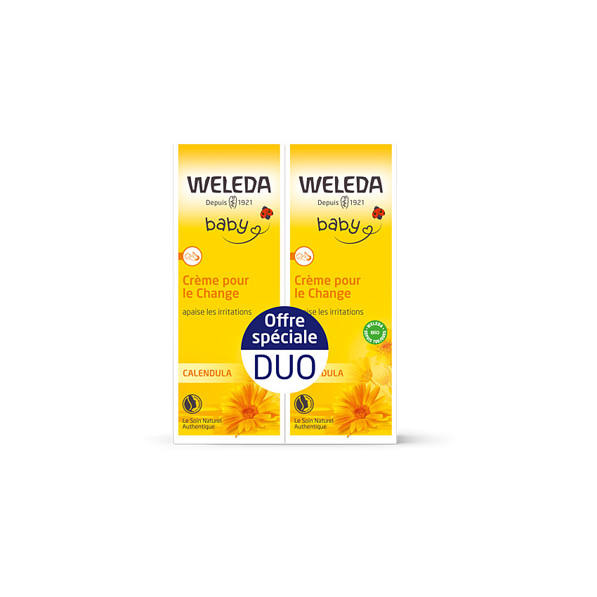 Duo crème pour le change Calendula 2 x 75 ml - Blanc