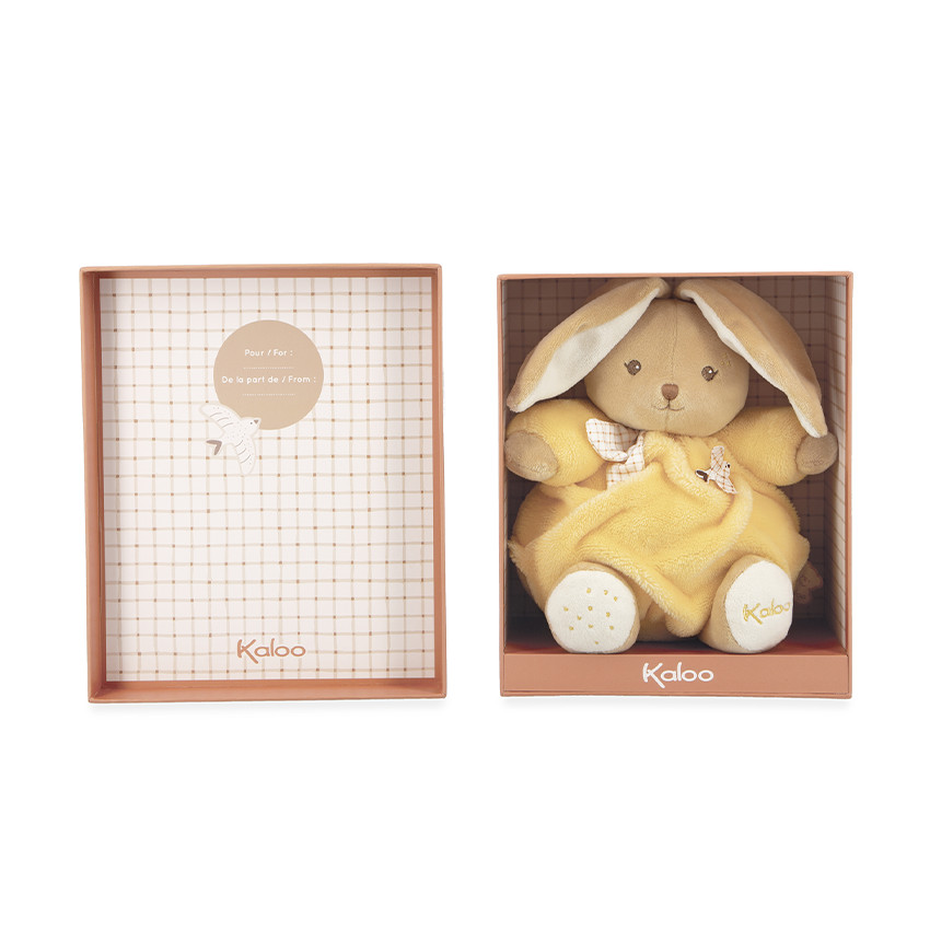 Peluche lapin Patapouf 17cm jaune 