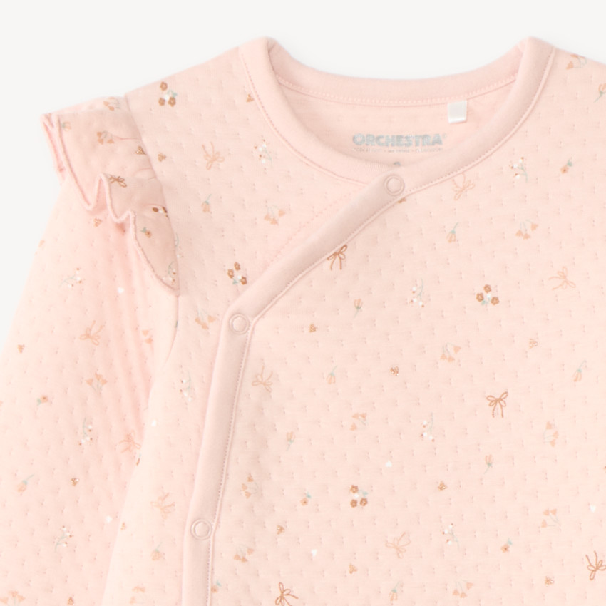 Dors-bien bébé fille matelassé à pression motifs fantaisie 