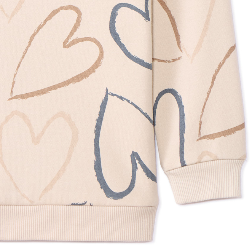 Sweat oversize imprimé à capuche fille 