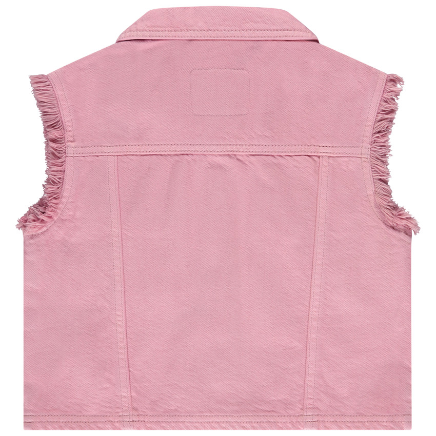 Veste en jean sans manches à clous fantaisies pour fille  