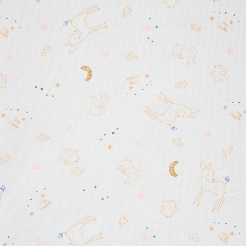 Housse de matelas à langer imprimé Little Deer écru 