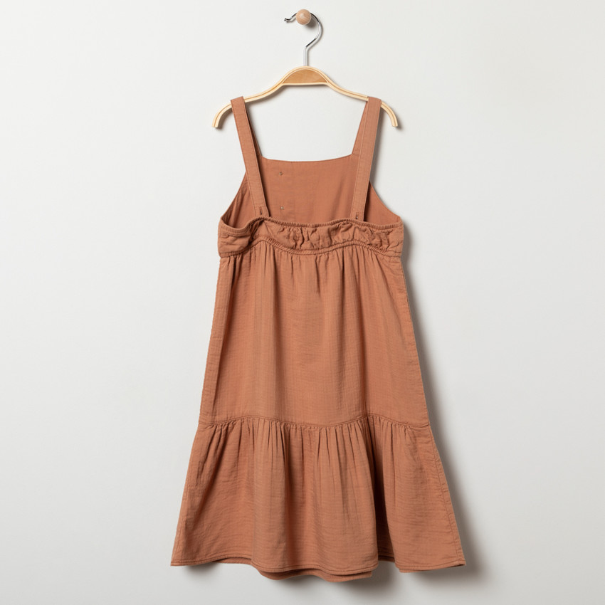 Robe marron à bretelles pour enfant fille 