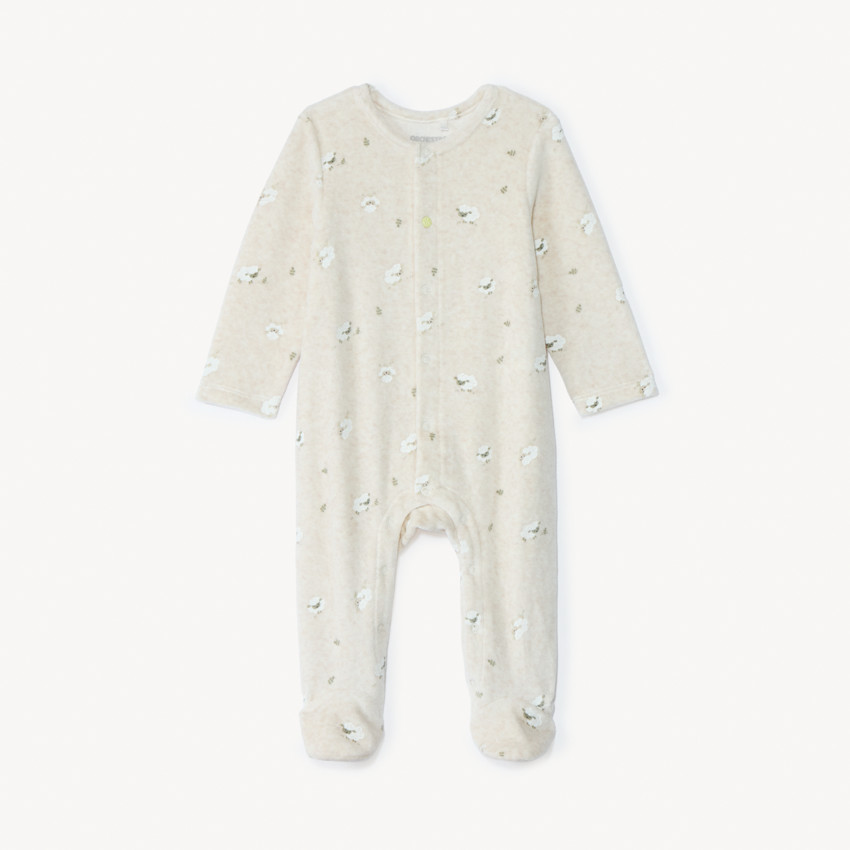 Dors-bien en velours imprimé mouton pour bébé  