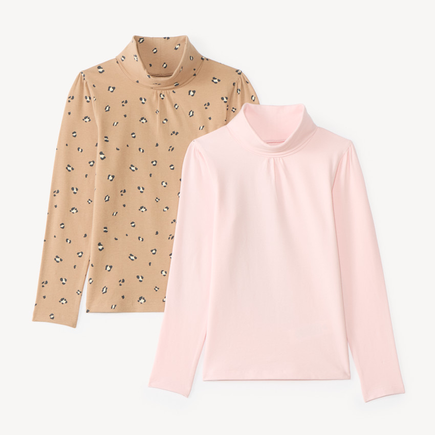 Lot de 2 sous-pulls à col roulé fille