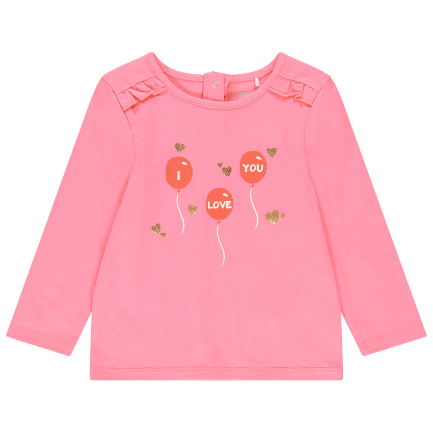 T-shirt manches longues en coton pour bébé fille