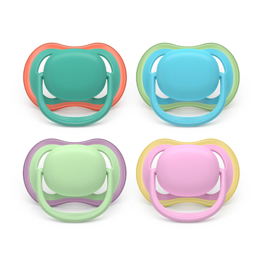 Lot de 2 sucettes silicone 6-18M Ultra Air unies (lot aléatoire) 
