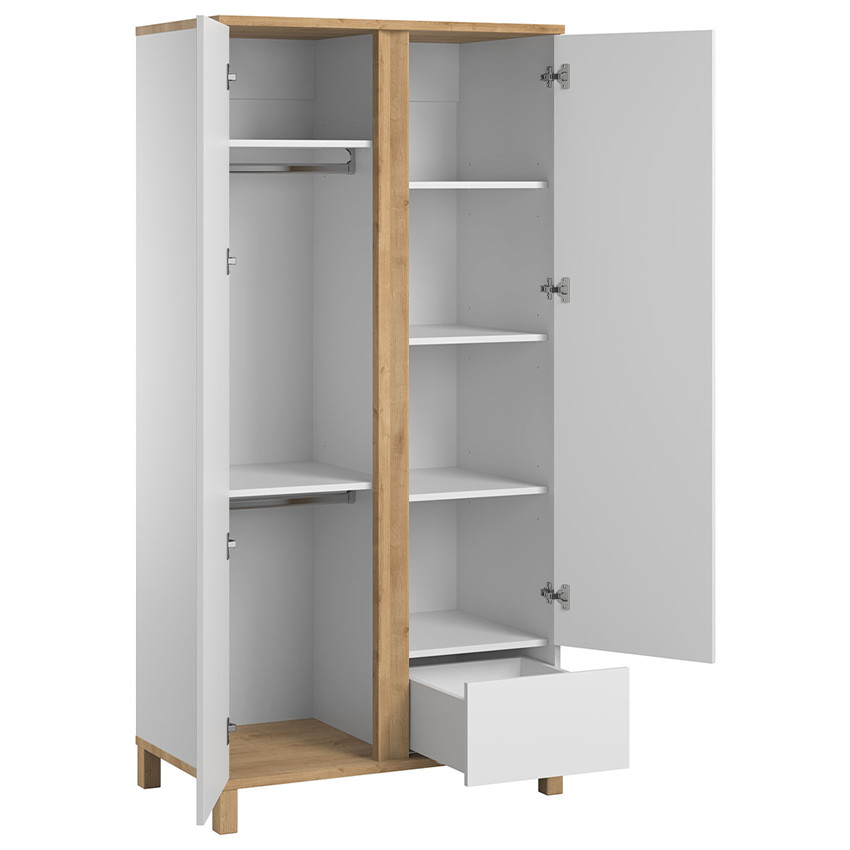 Armoire Altitude 2 portes Blanc/Bois 