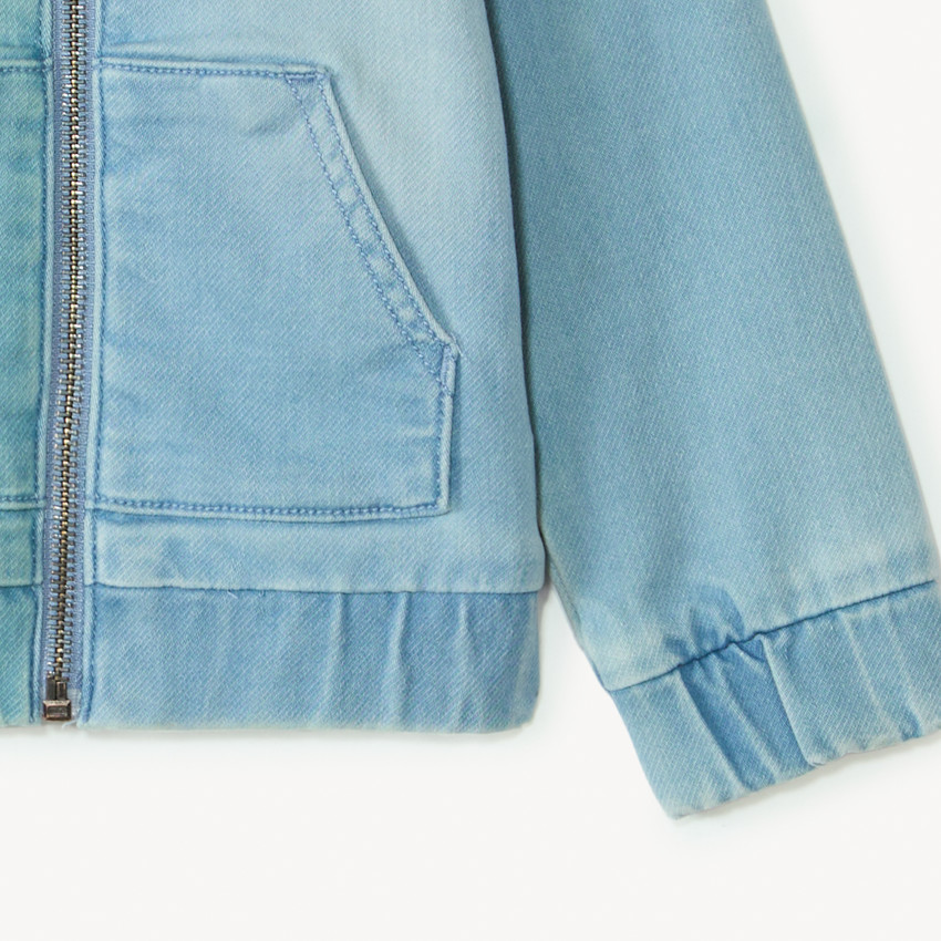 Veste bomber en jean à col côtelé pour bébé garçon 