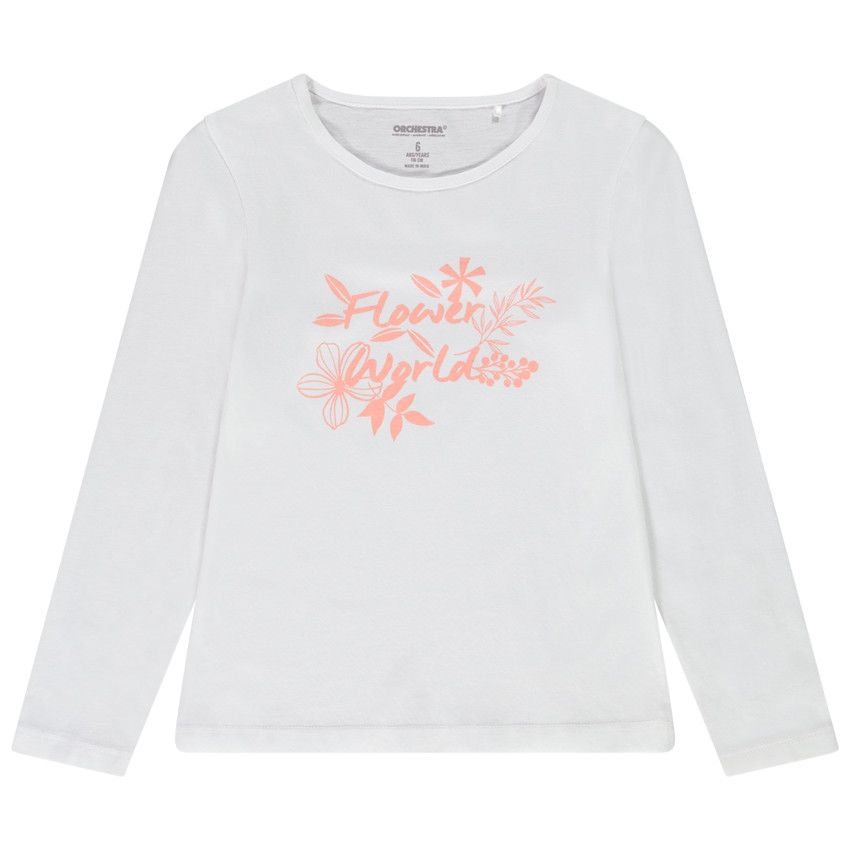 T-shirt manches longues en jersey avec print pour fille