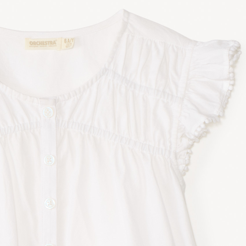 Tunique manches courtes en voile fantaisie uni pour fille 