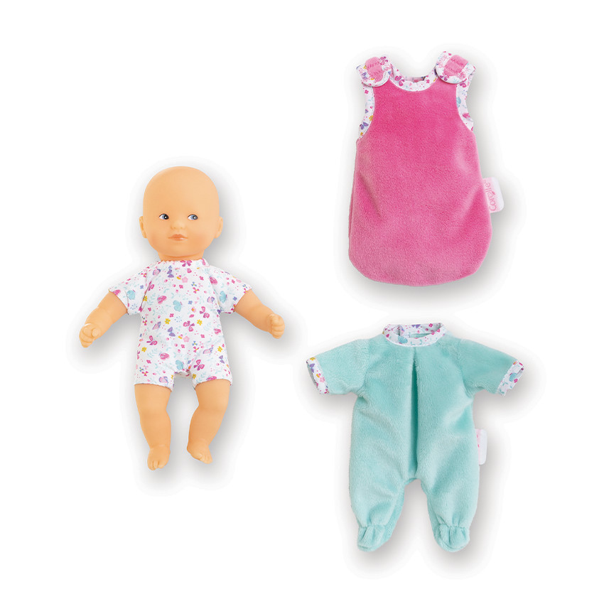Coffret Bonne Nuit avec poupon Mini Calin Papillons aux yeux bleus 
