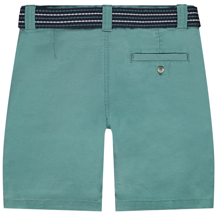Bermuda en coton avec ceinture rayée à double boucles pour garçon 