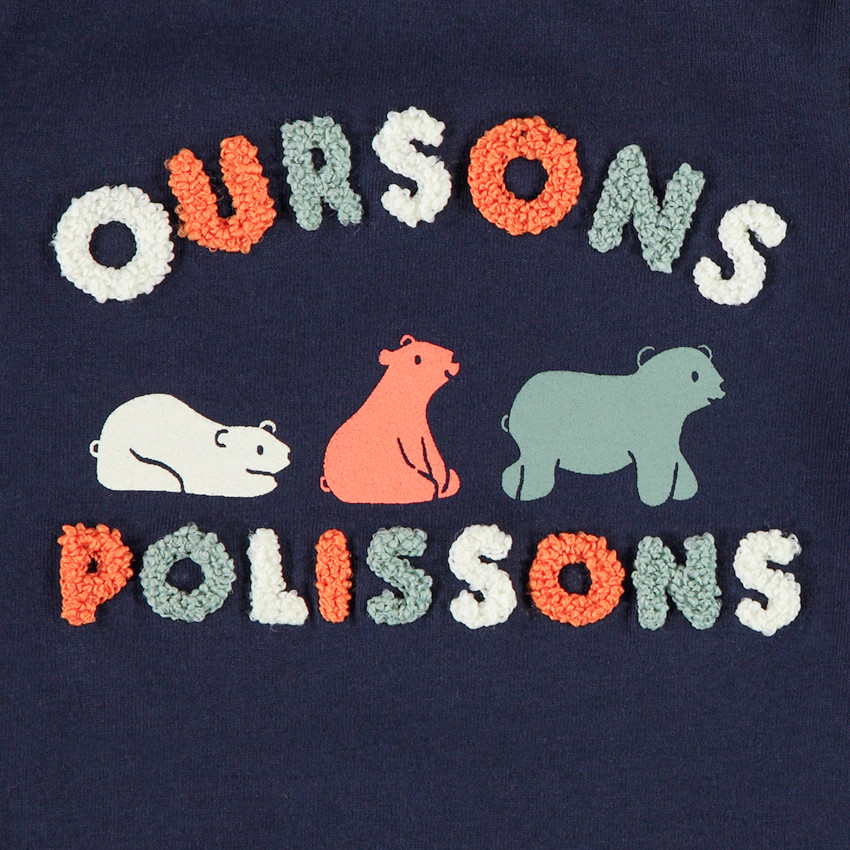 T-shirt manches longues à patchs bouclettes pour bébé garçon 