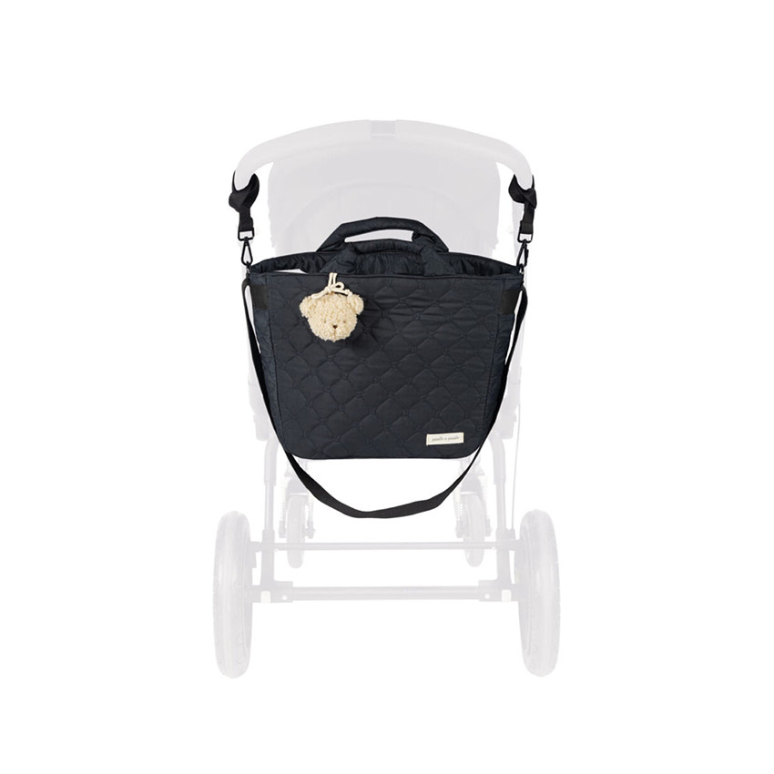 Sac à langer Paddington noir effet matelassé  