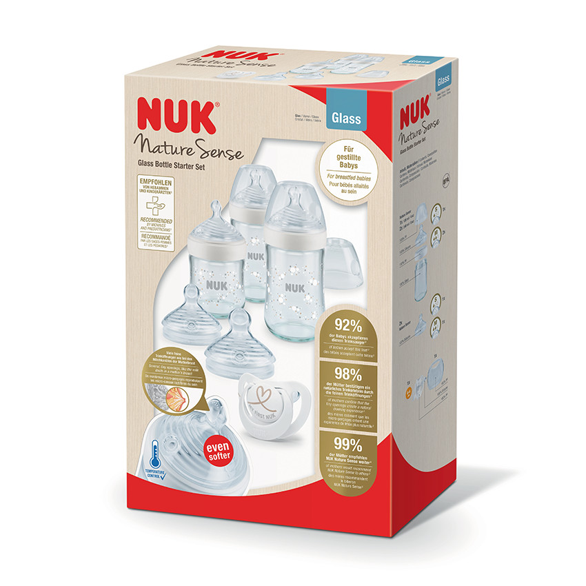 Kit biberons Nature Sense en verre avec Temperature Control 