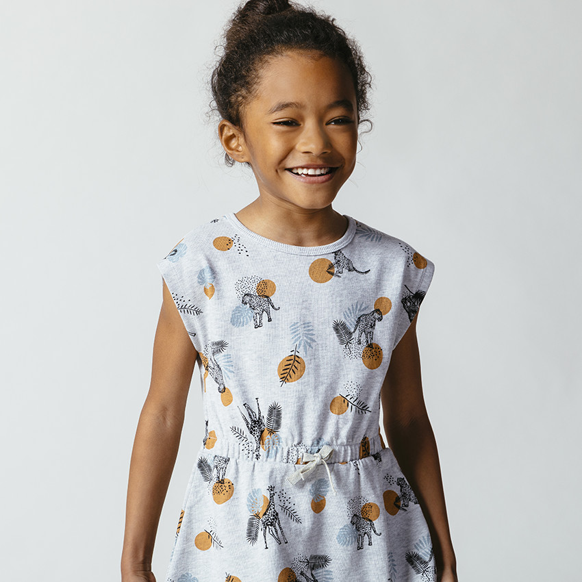 Robe en jersey sans manches imprimée léopards 