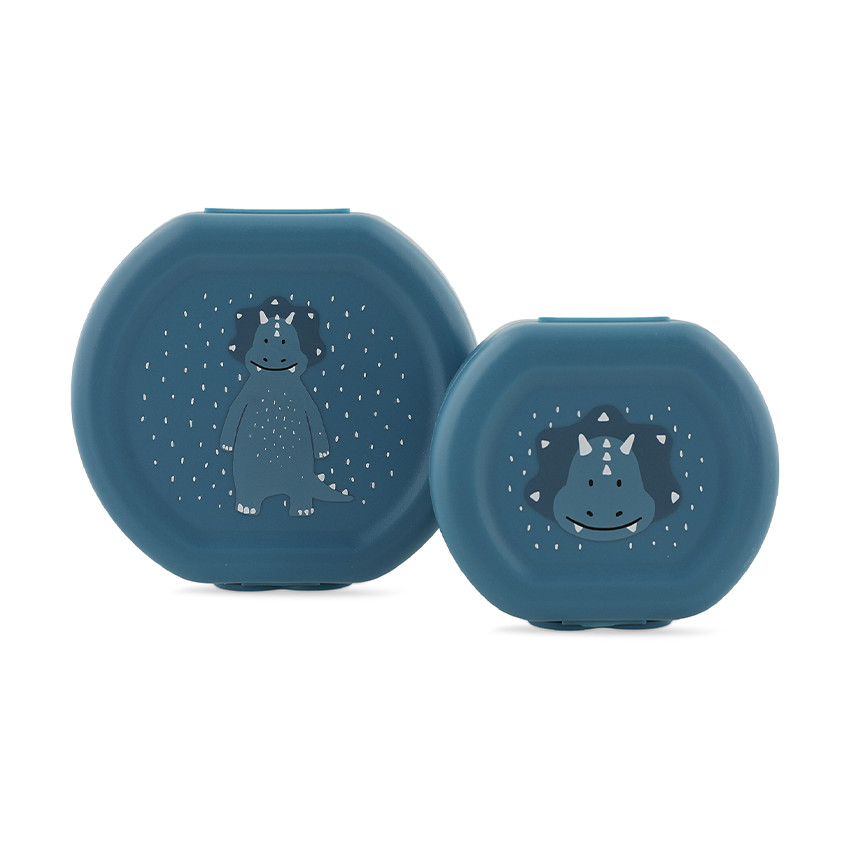 Lot de 2 lunchbox gigognes Mr. Triceratops bleu 