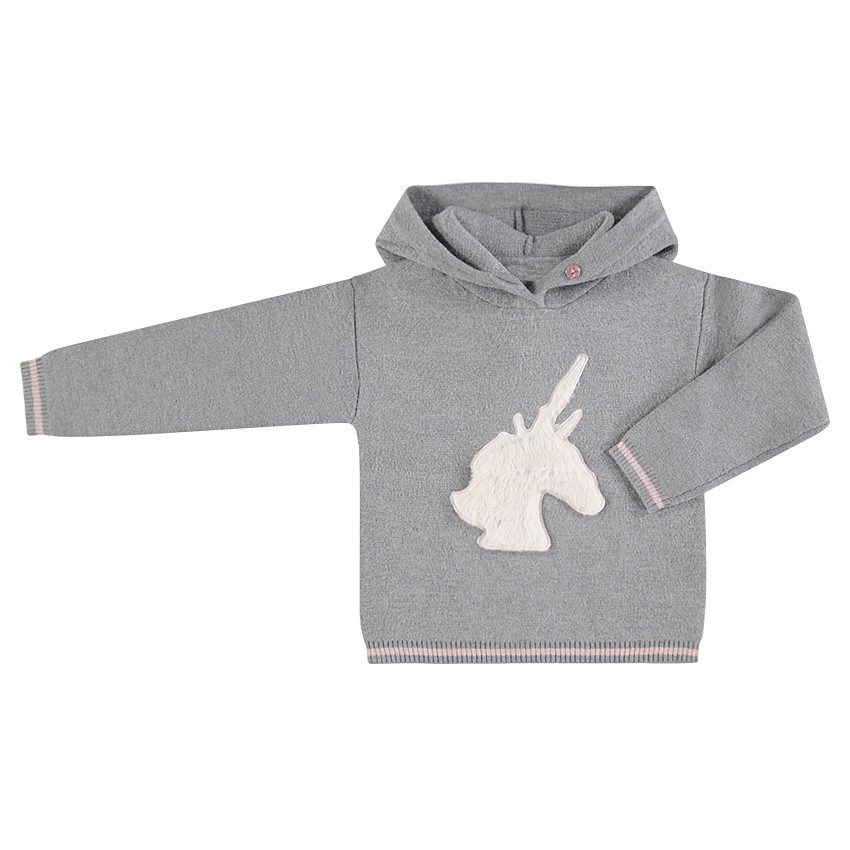 Sweat à capuche avec licorne en sherpa 