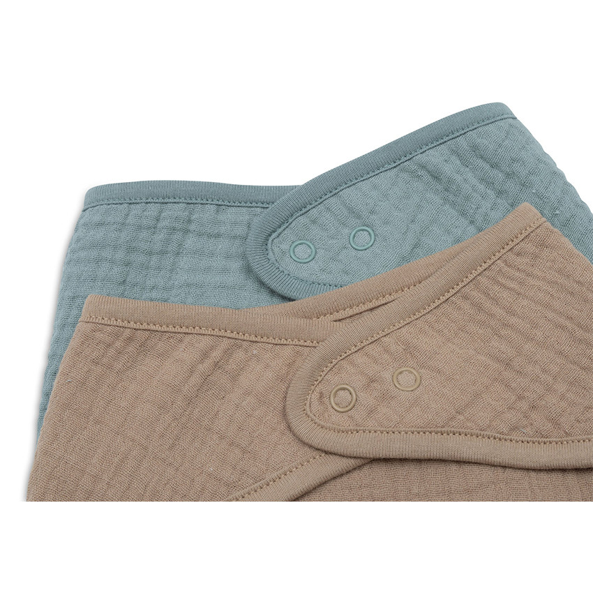 Bandana bavoir Gaze de coton Sea Green/Biscuit 