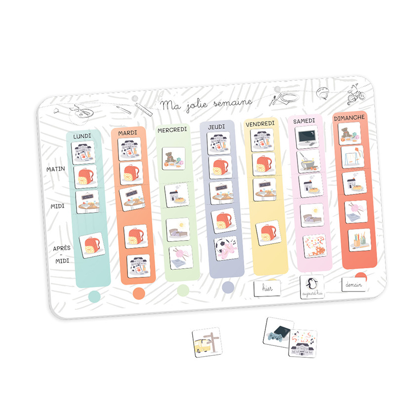 Tableau organiseur Ma Jolie Semaine avec magnets 