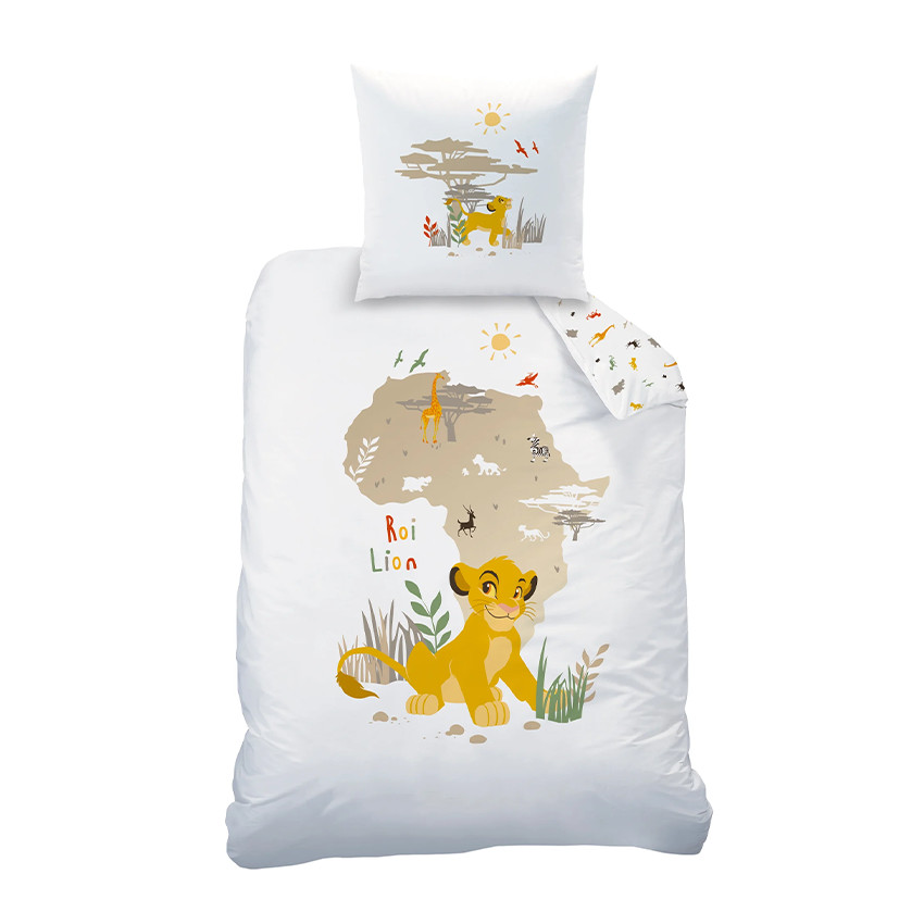 Parure de lit 140x200 cm imprimé Simba Disney 