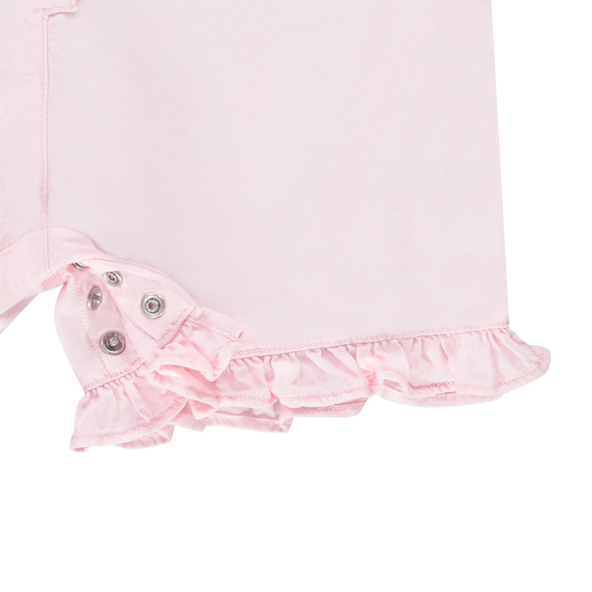 Combinaison courte unie avec broderie pour bébé fille 