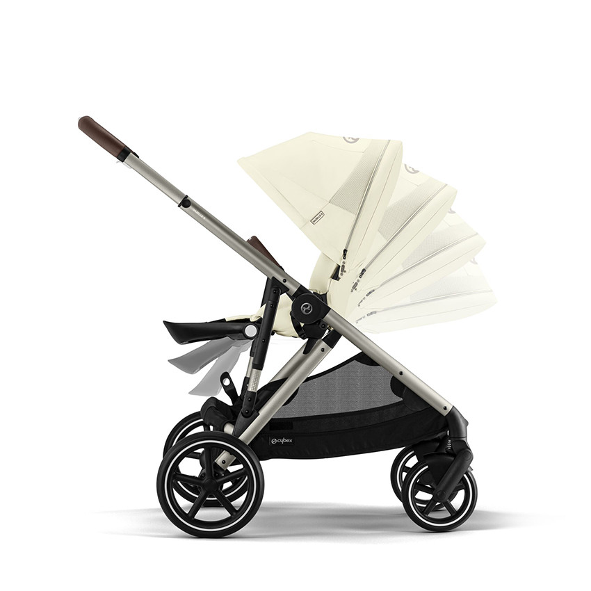 Poussette Gazelle S singel/double - Châssis Taupe / Siège Seashell Beige 